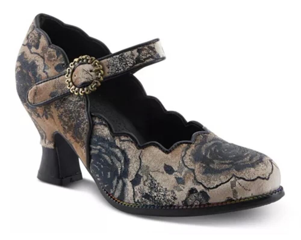 L'Artiste Women's Parchelle Hand-Painted Leather D'Orsay Pumps Sz 10 Black multi